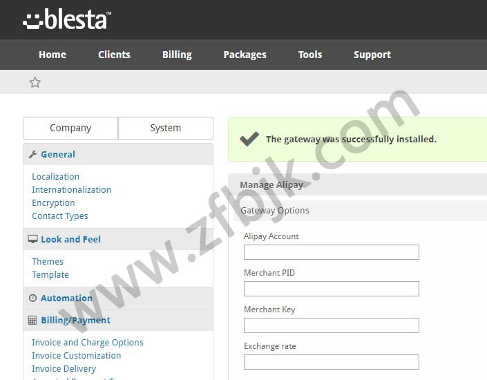 blesta4.2支付宝免签约接口
